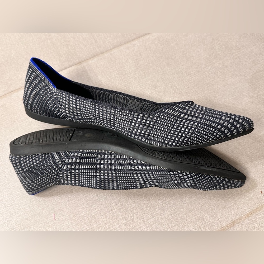 Rothy's Black and Blue Flats Glen Plaid Retired Unicorn - Picture 4 of 7